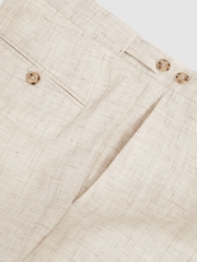 Reiss Stone Bloomfield Linen-Cotton Slim-Fit Suit Trousers - Image 7 of 7
