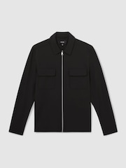 Reiss Black Ascend Technical Zip-Through Overshirt - Image 2 of 7