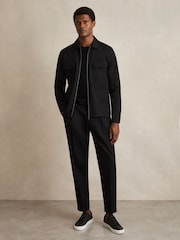Reiss Black Ascend Technical Zip-Through Overshirt - Image 3 of 7