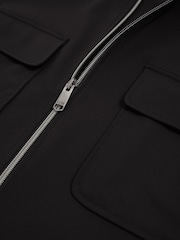 Reiss Black Ascend Technical Zip-Through Overshirt - Image 7 of 7