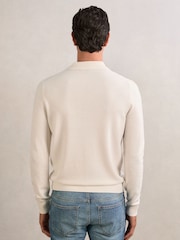 Reiss Off White Gideon Wool V-Stitch Button-Through Cardigan - Image 4 of 5