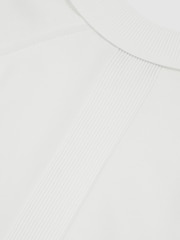 Reiss White Clinton Cotton Concealed Placket Polo Shirt - Image 6 of 6
