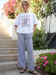 Threadbare Black Jersey Wide Leg Trousers - Image 1 of 4
