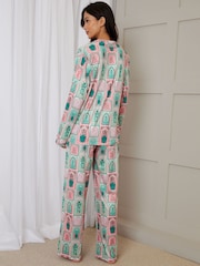 Threadbare Pink Printed Long Button Through Pyjamas - Image 2 of 7