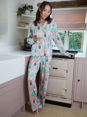 Threadbare Pink Printed Long Button Through Pyjamas - Image 4 of 7