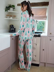 Threadbare Pink Printed Long Button Through Pyjamas - Image 6 of 7