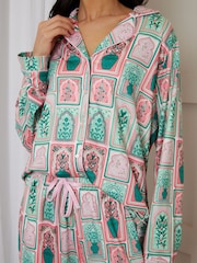Threadbare Pink Printed Long Button Through Pyjamas - Image 7 of 7