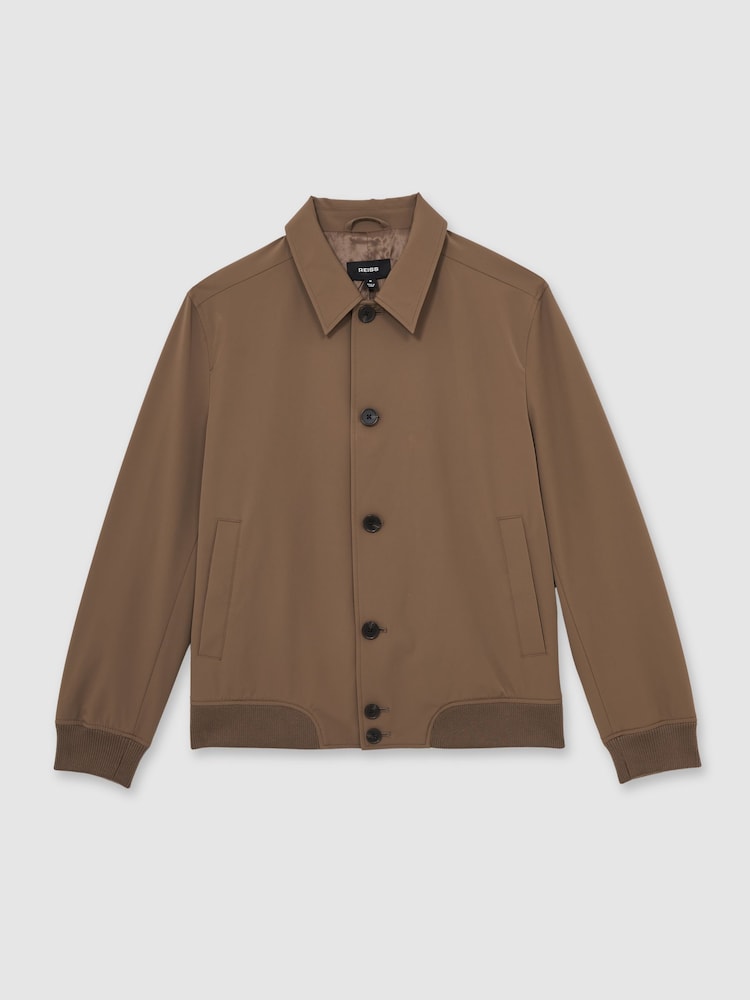 Reiss Chestnut Brown Bobby Technical Button Through Jacket - Image 2 of 5