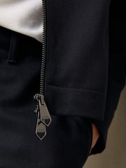 Mornarica - Reiss Preach Lyocell-Cotton Zip-Through Twill Jacket - Slika 4 iz 6