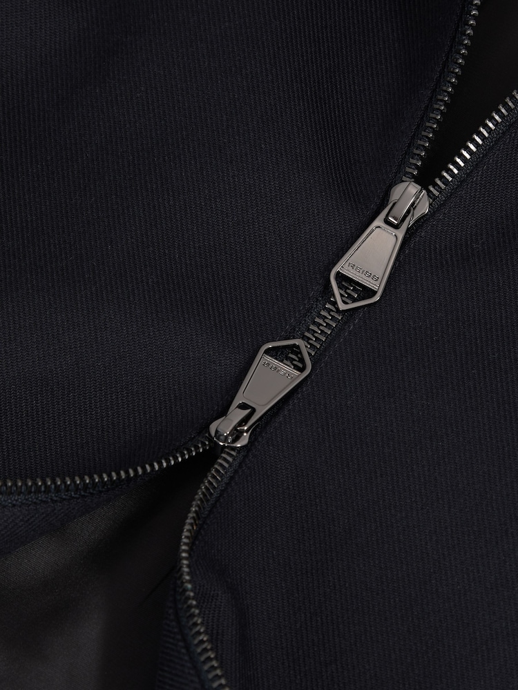 Mornarica - Reiss Preach Lyocell-Cotton Zip-Through Twill Jacket - Slika 6 iz 6 Mornarica - Reiss Preach Lyocell-Cotton Zip-Through Twill Jacket - Slika 6 iz 6