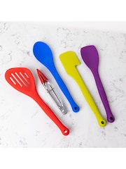 Colourworks Colourful Silicone Kitchen Utensil Set Of 5 - Imagen 1 de 5