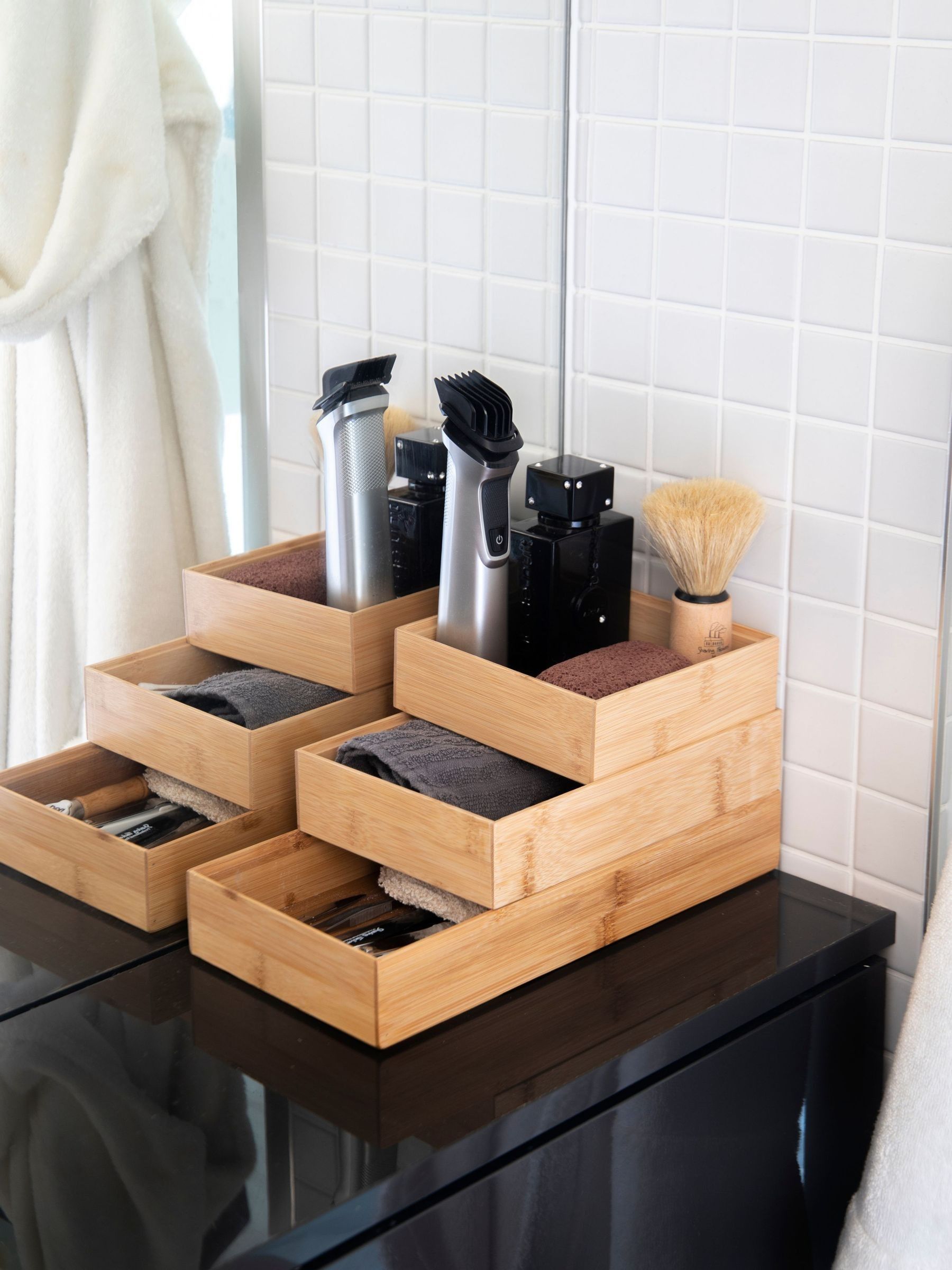 Rackhams Set Of 3 Bamboo Drawer And Desk Organisers - Wood - Bamboo - Kitchen Organisers - Image 5