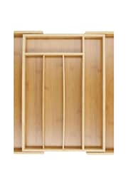 COPCO Beechwood Effect Expandable Wooden Cutlery Tray - Image 3 of 5