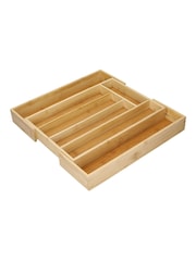 COPCO Beechwood Effect Expandable Wooden Cutlery Tray - Image 4 of 5