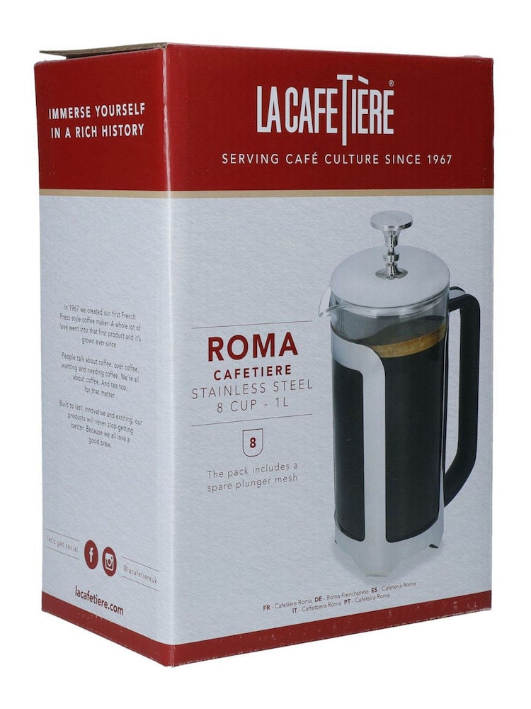 Cafetière La Cafetiere grande taille 8tasses en acier inoxydable - Image 4 de 4 Cafetière La Cafetiere grande taille 8tasses en acier inoxydable - Image 4 de 4