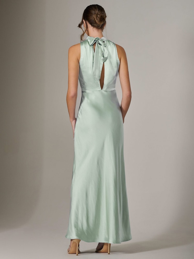 Jolie Moi Green Halter Neck Maxi Dress - Image 2 of 6