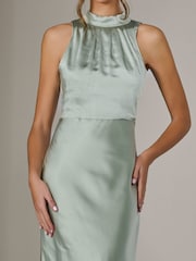 Jolie Moi Green Halter Neck Maxi Dress - Image 3 of 6