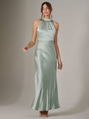 Jolie Moi Green Halter Neck Maxi Dress - Image 5 of 6