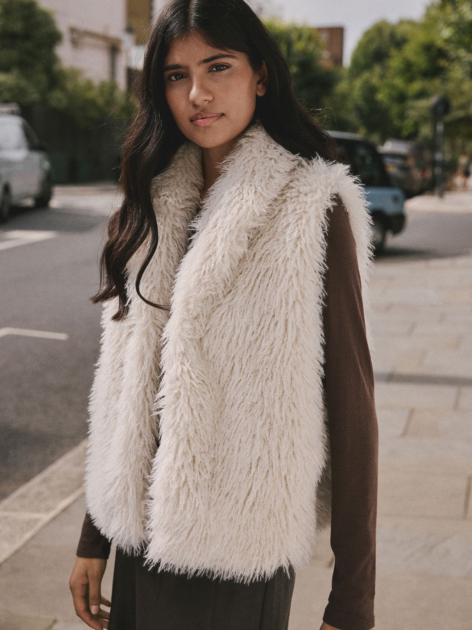 Buy Ecru Faux Fur Gilet from Next New Zealand