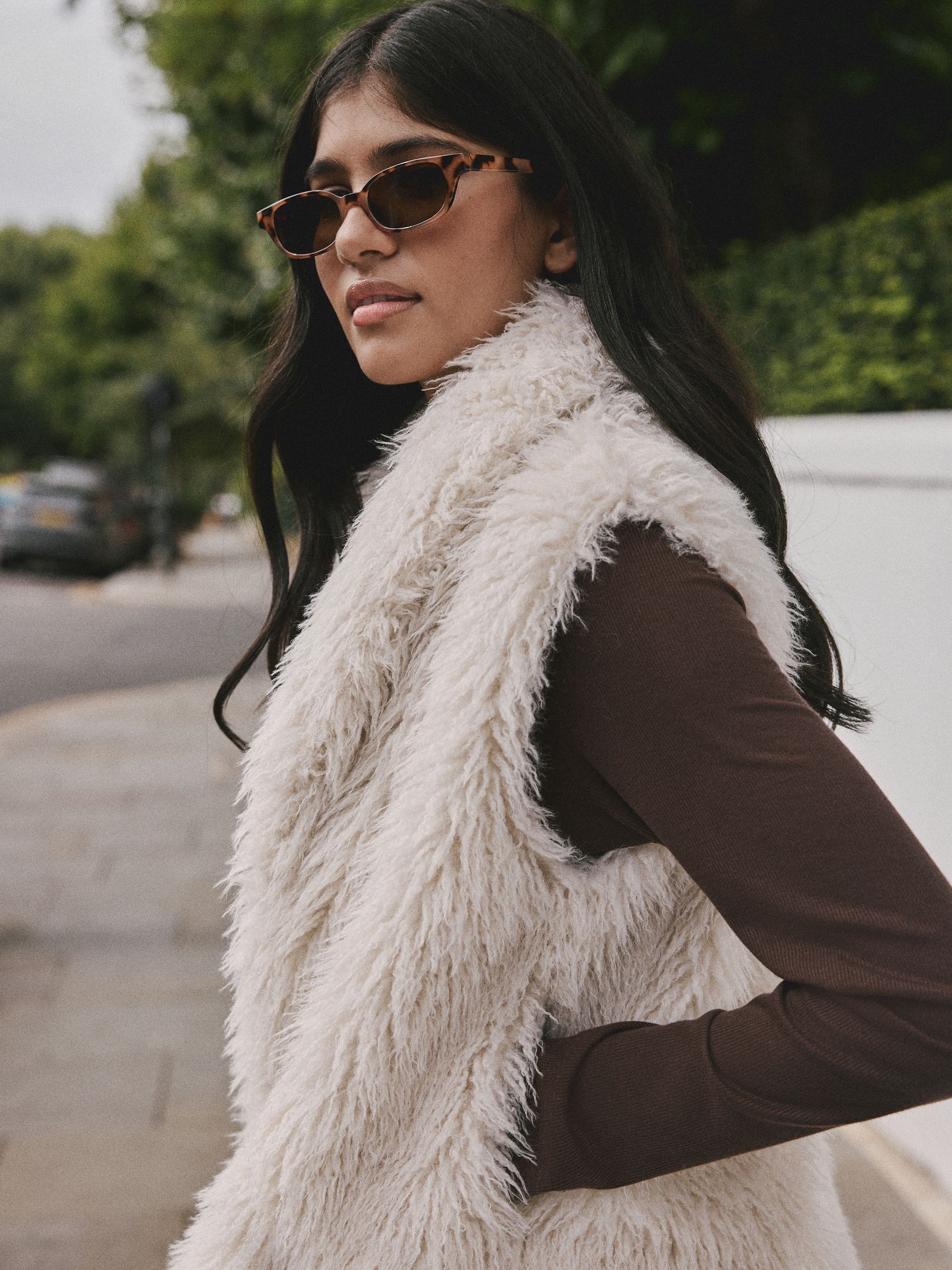 Buy Ecru Faux Fur Gilet from Next New Zealand