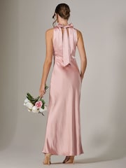 Jolie Moi Pink Halter Neck Maxi Dress - Image 2 of 6