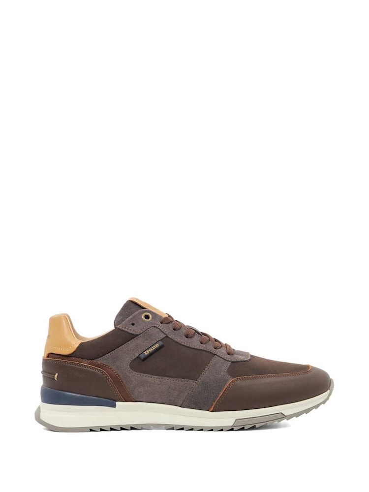 Dune London Brown Teffy Colourblock Runner Trainers - Image 1 of 5