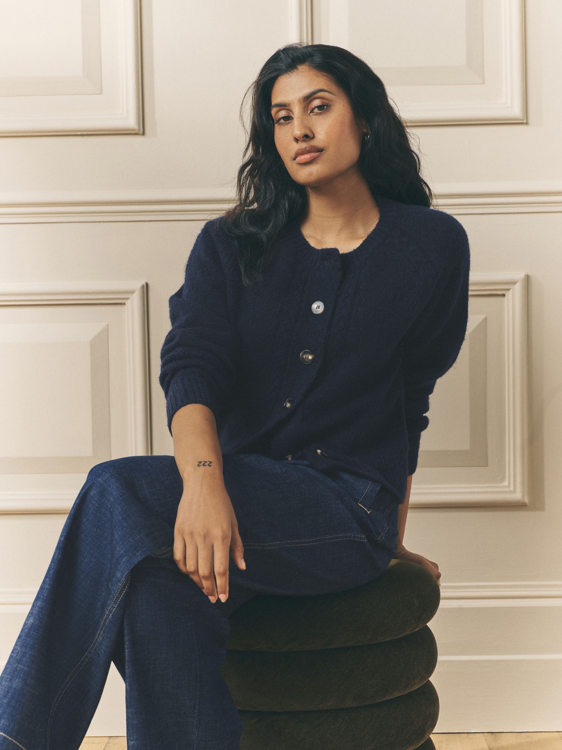 Buy Laura Ashley Navy Cable Knit Cardigan from the Next UK online shop