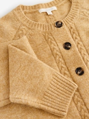 Laura Ashley Ochre Yellow Cable Knit Cardigan with a Touch of Wool - Image 6 of 7