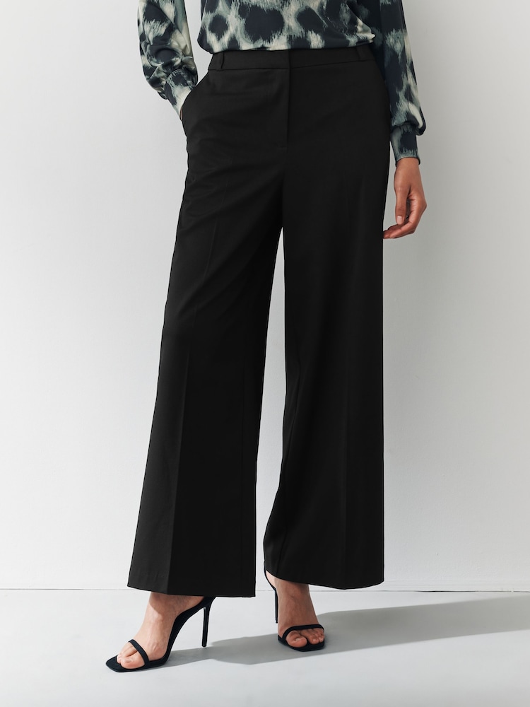 Black Wide Leg Tailored Trousers - Image 2 of 8 Black Wide Leg Tailored Trousers - Image 2 of 8
