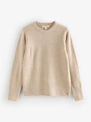 Laura Ashley Oatmeal Crew Neck Jumper With A Touch Of Wool - Image 1 of 3