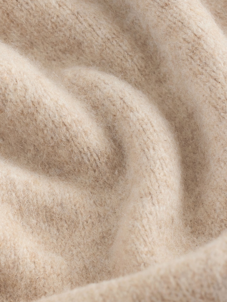 Laura Ashley Oatmeal Crew Neck Jumper With A Touch Of Wool - Image 3 of 3