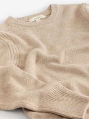 Laura Ashley Oatmeal Crew Neck Jumper With A Touch Of Wool - Image 6 of 7