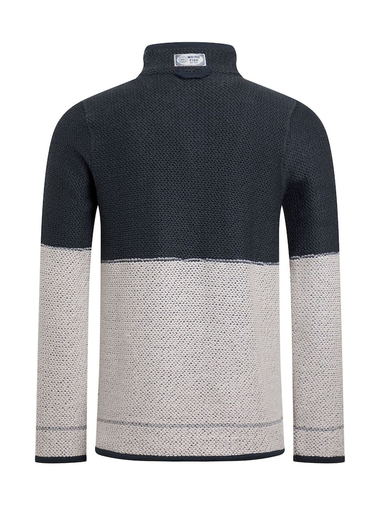 Weird Fish Blue Kielder 1/4 Zip Limited Edition Macaroni Fleece - Image 8 of 8