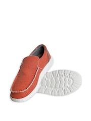 Weird Fish Orange Sole Lace 100% Cotton Slip-Ons - Image 2 of 3