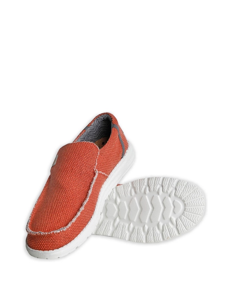 Weird Fish Orange Sole Lace 100% Cotton Slip-Ons - Image 2 of 3