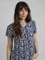 Weird Fish Blue Solle Viscose Printed Top - Image 1 of 7
