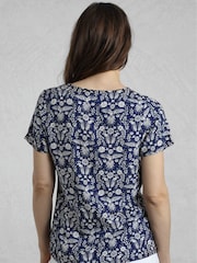 Weird Fish Blue Solle Viscose Printed Top - Image 2 of 7
