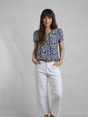 Weird Fish Blue Solle Viscose Printed Top - Image 3 of 7