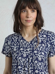 Weird Fish Blue Solle Viscose Printed Top - Image 4 of 7