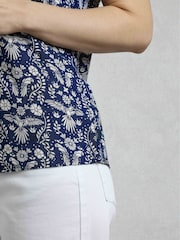 Weird Fish Blue Solle Viscose Printed Top - Image 5 of 7