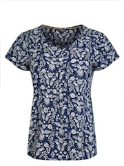 Weird Fish Blue Solle Viscose Printed Top - Image 6 of 7
