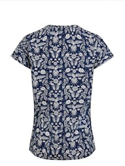 Weird Fish Blue Solle Viscose Printed Top - Image 7 of 7