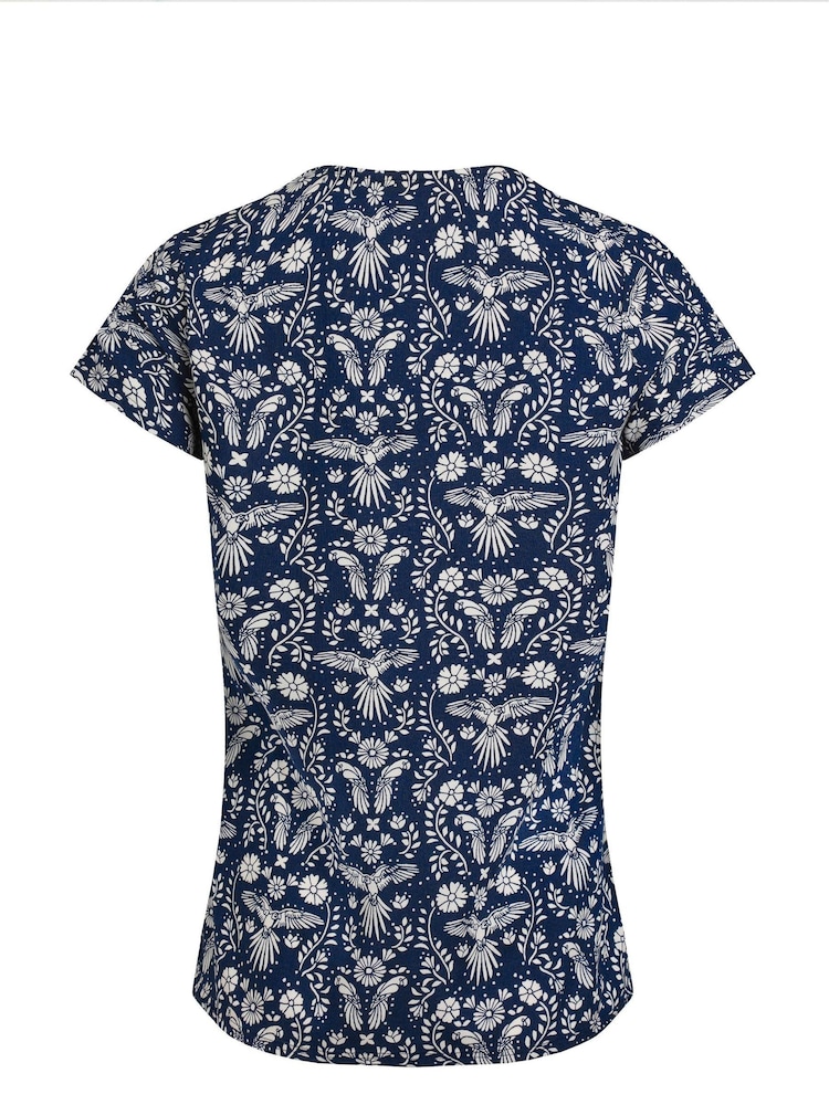 Weird Fish Blue Solle Viscose Printed Top - Image 7 of 7