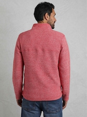 Weird Fish Red Laramie 1/4 Zip Snow Marl Fleece - Image 3 of 7