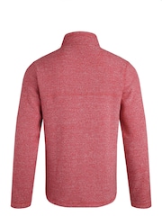 Weird Fish Red Laramie 1/4 Zip Snow Marl Fleece - Image 7 of 7