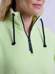 Weird Fish Green Odina Quarter Zip Textured Fleece - Image 4 of 8