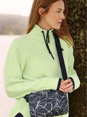 Weird Fish Green Odina Quarter Zip Textured Fleece - Image 6 of 8