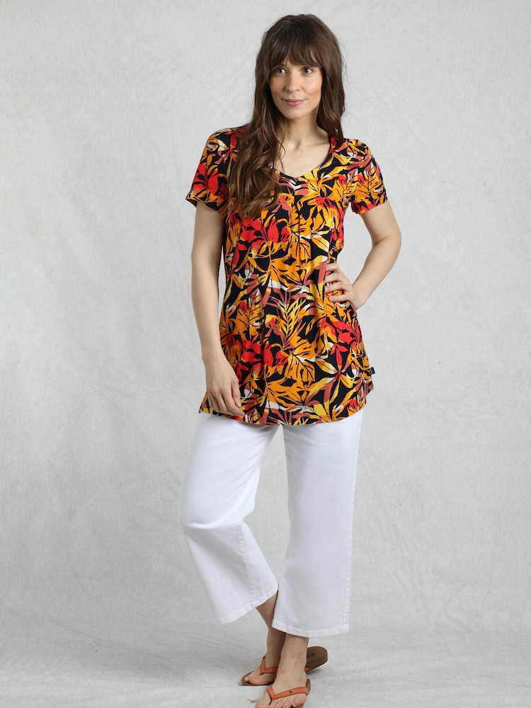 Weird Fish Brown Nuri Viscose Printed Tunic - Image 1 of 7