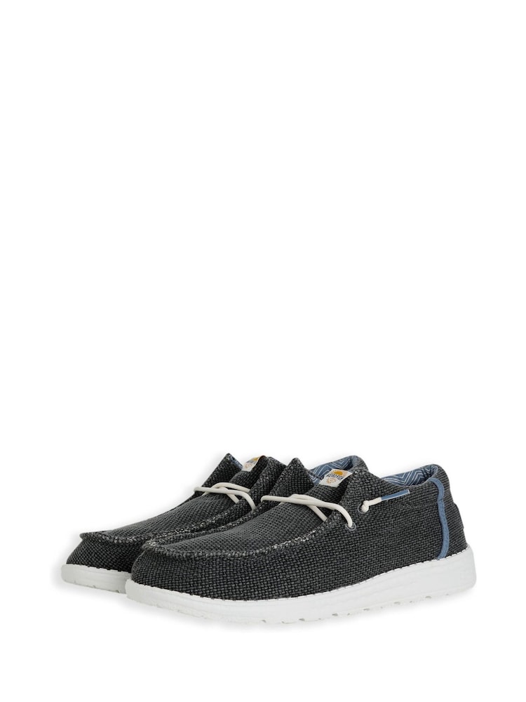 Weird Fish Blue Danio Canvas Lace 100% Cotton Shoes - Image 1 of 4