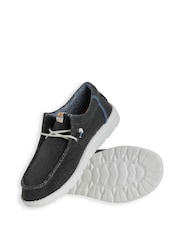 Weird Fish Blue Danio Canvas Lace 100% Cotton Shoes - Image 2 of 4
